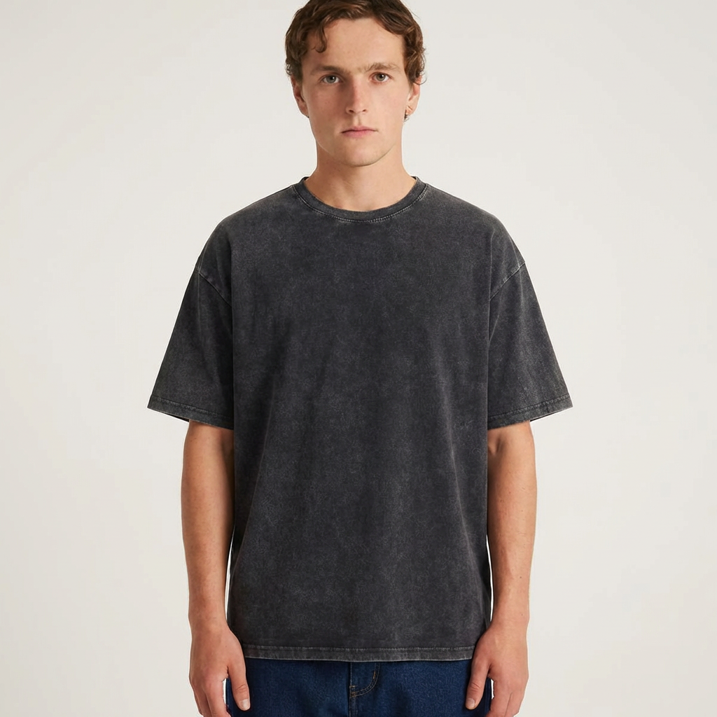 Oversized Tshirts for Men Gym Vintage Heavyweight T Shirts Cotton Workout Acid Wash Baggy Tees