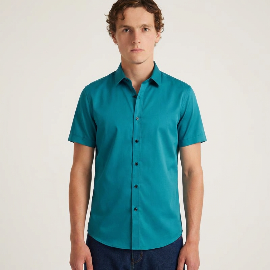 Alimens&Gentle Men's Stretch Dress Shirts Short
