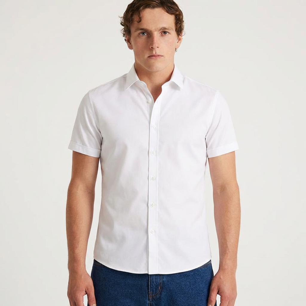 Alimens&Gentle Men's Stretch Dress Shirts Short