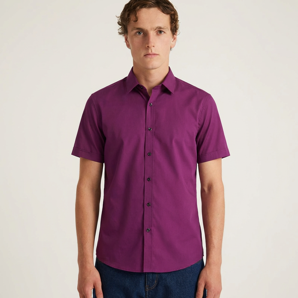 Alimens&Gentle Men's Stretch Dress Shirts Short