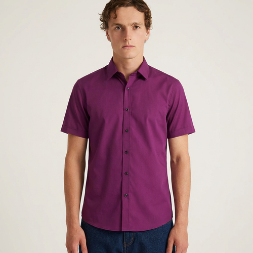 Alimens&Gentle Men's Stretch Dress Shirts Short