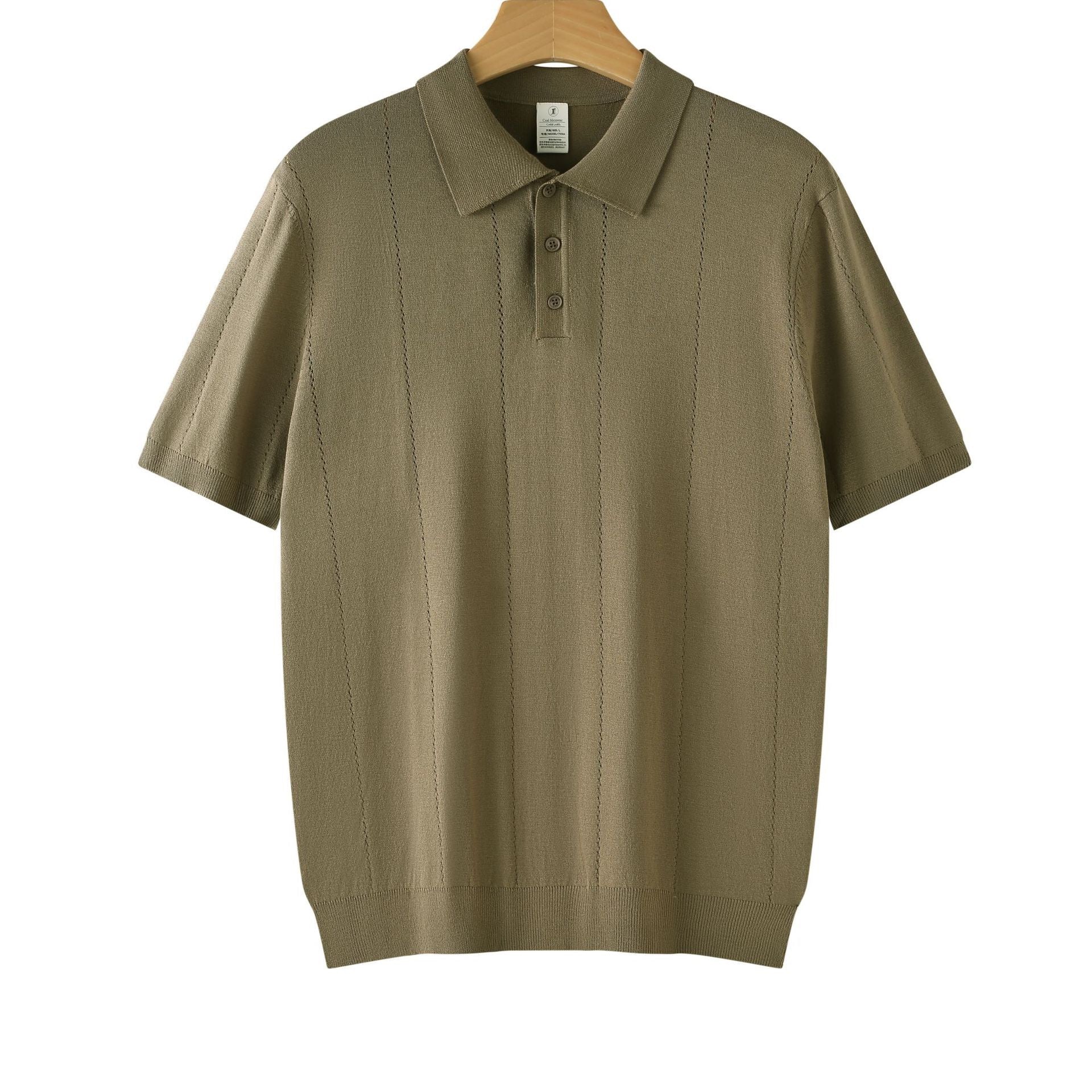 Men's Solid Polo Shirt,Outfits for Daily Outdoor Wear, Men Clothes for Summer