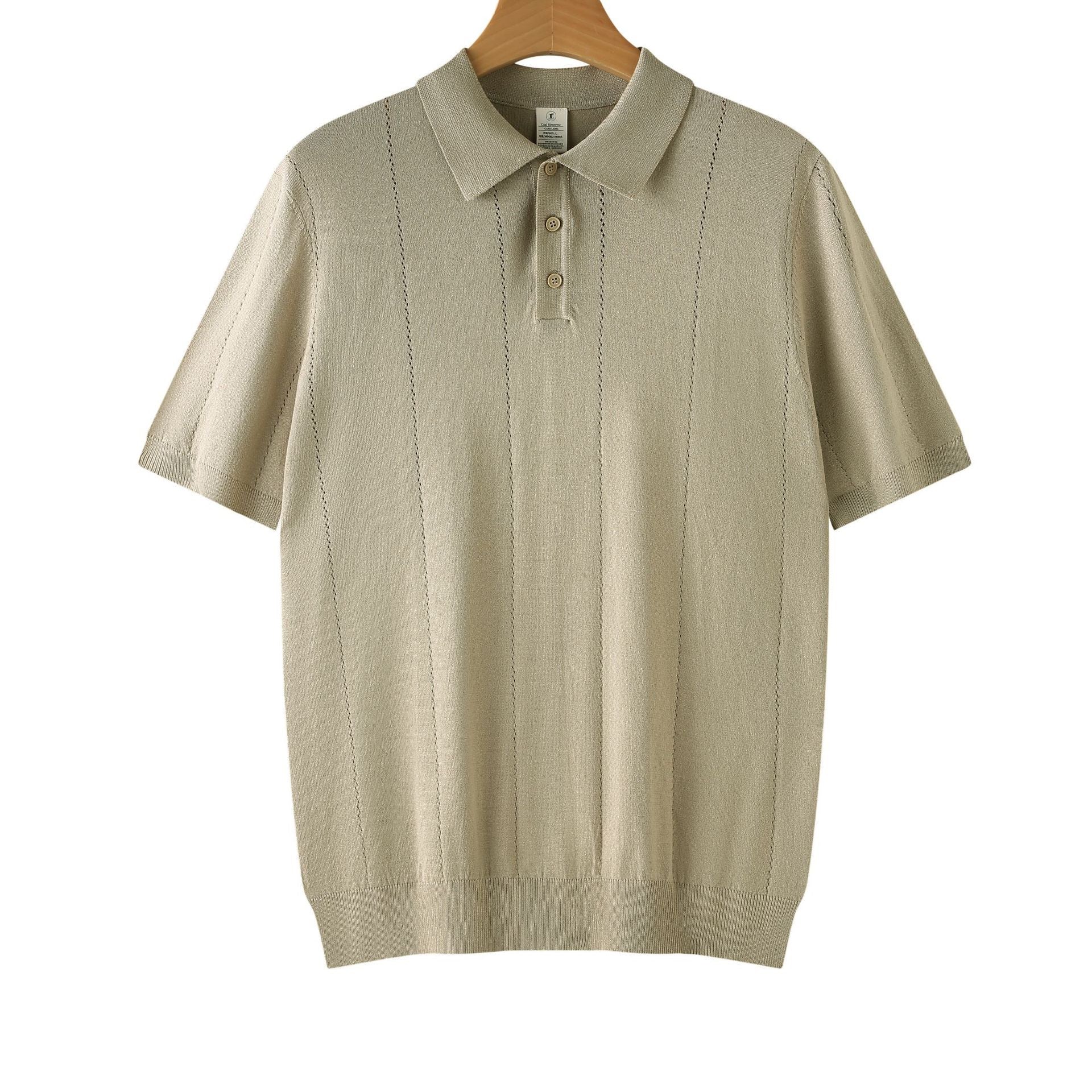 Men's Solid Polo Shirt,Outfits for Daily Outdoor Wear, Men Clothes for Summer
