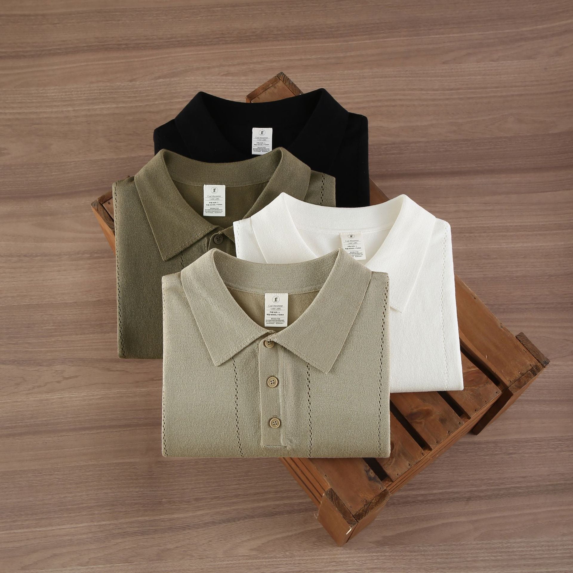 Men's Solid Polo Shirt,Outfits for Daily Outdoor Wear, Men Clothes for Summer