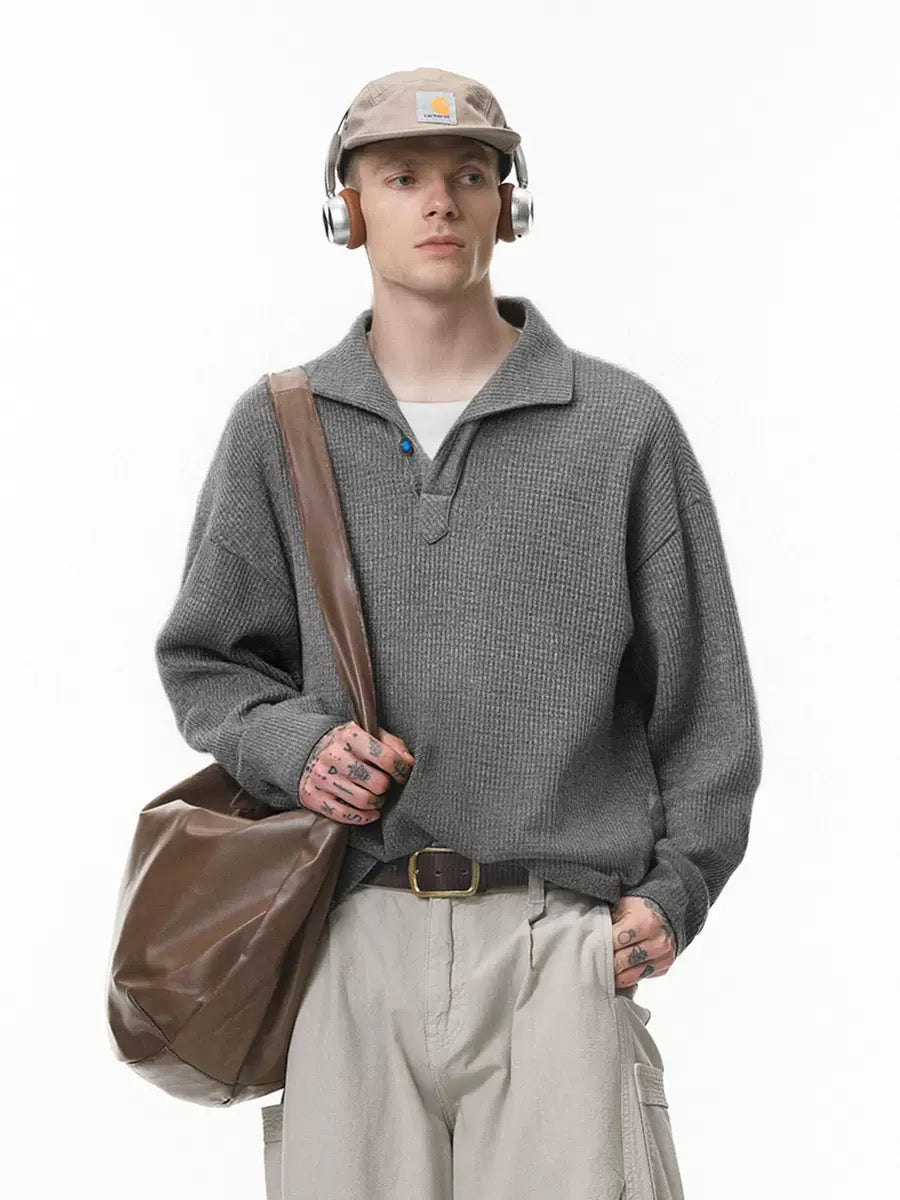 Casual Versatile Trendy Simple Pullover，Essential for Man's Wardrobe.