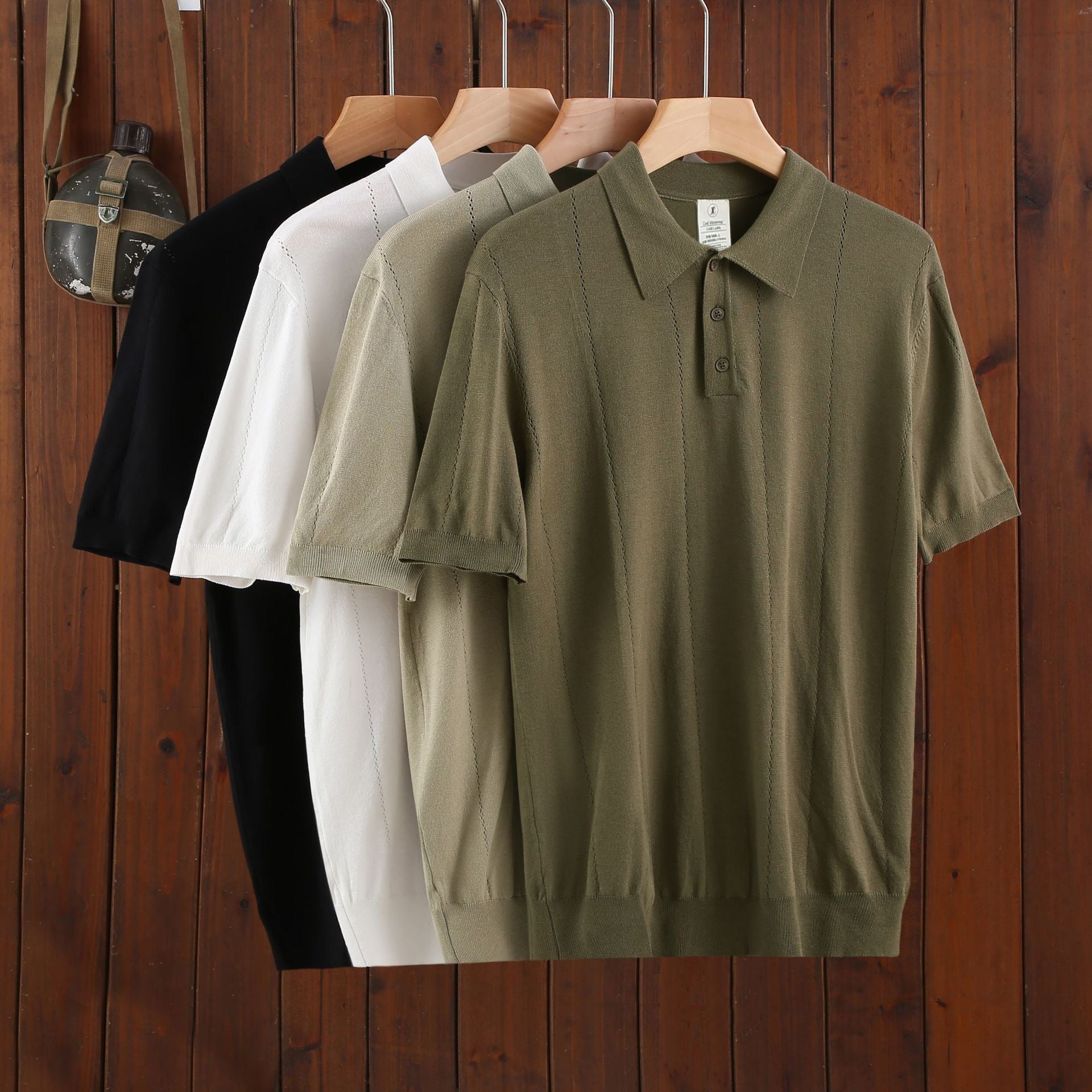 Men's Solid Polo Shirt,Outfits for Daily Outdoor Wear, Men Clothes for Summer